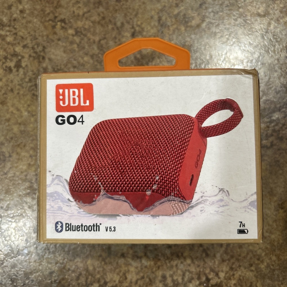 Red JBL Go 4 Portable Waterproof Bluetooth Speaker - Never Used, New In Box